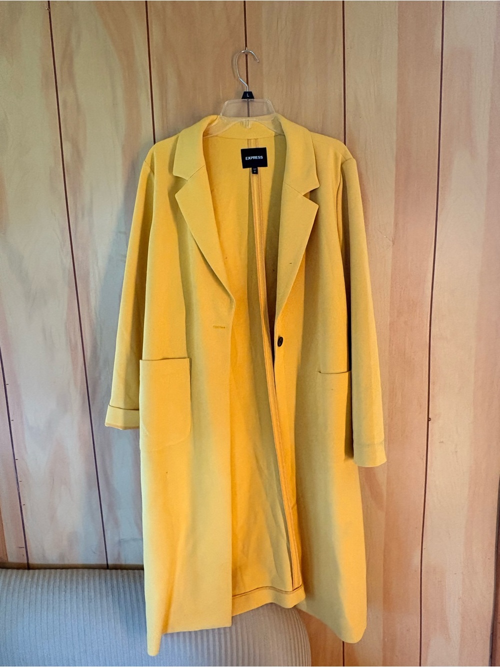 Express Yellow Longline Trench Coat